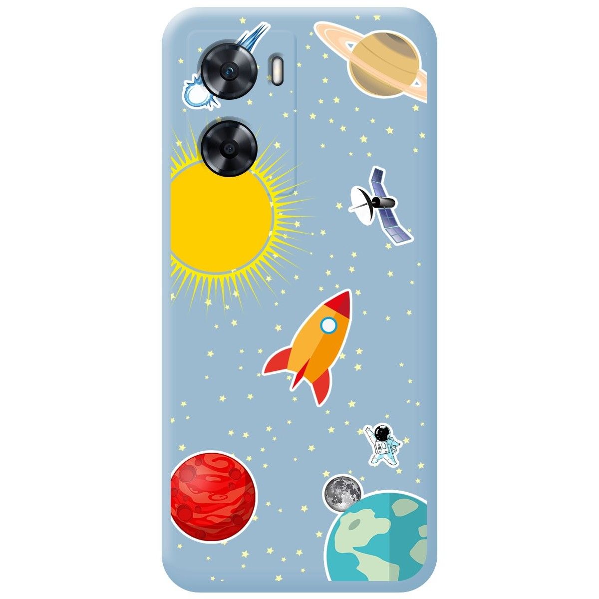 Funda Silicona Líquida Azul para Oneplus Nord N20 SE diseño Espacio Dibujos