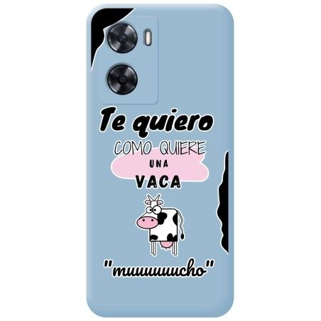 Funda Silicona Líquida Azul para Oneplus Nord N20 SE diseño Vaca Dibujos