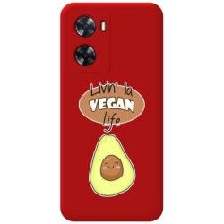 Funda Silicona Líquida Roja para Oneplus Nord N20 SE diseño Vegan Life Dibujos