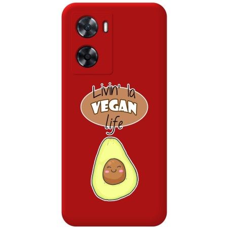 Funda Silicona Líquida Roja para Oneplus Nord N20 SE diseño Vegan Life Dibujos