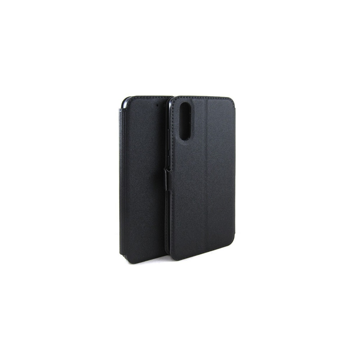 Funda Soporte Piel Negra para Huawei P20 Flip Libro