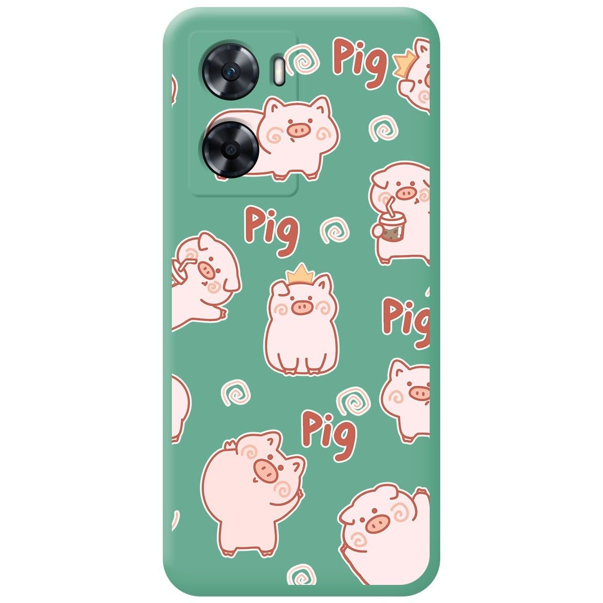 Funda Silicona Líquida Verde para Oneplus Nord N20 SE diseño Cerdos Dibujos