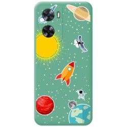 Funda Silicona Líquida Verde para Oneplus Nord N20 SE diseño Espacio Dibujos