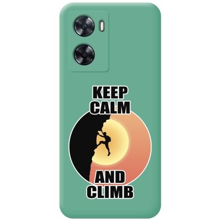 Funda Silicona Líquida Verde para Oneplus Nord N20 SE diseño Hombre Escalada Dibujos