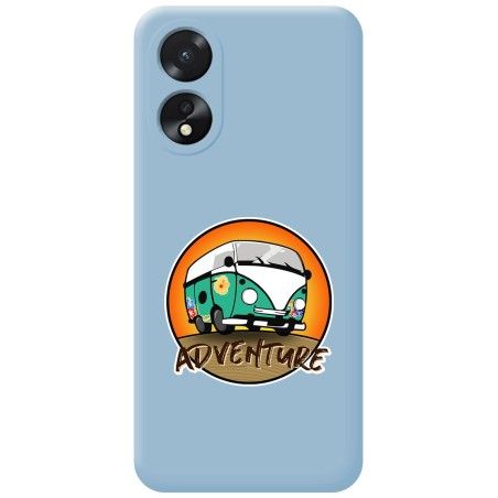 Funda Silicona Líquida Azul para Oppo A38 4G diseño Adventure Dibujos