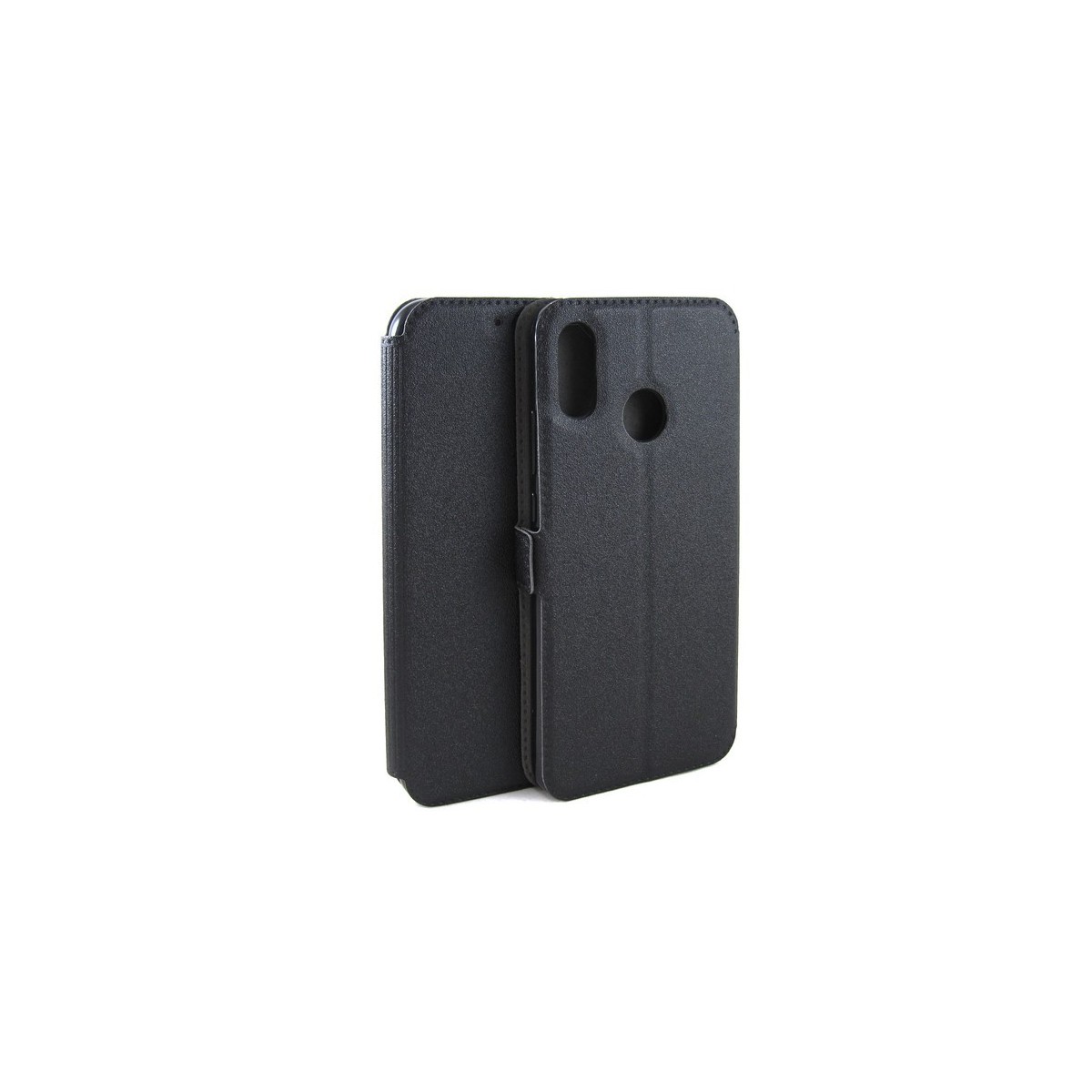 Funda Soporte Piel Negra para Huawei P20 Lite Flip Libro