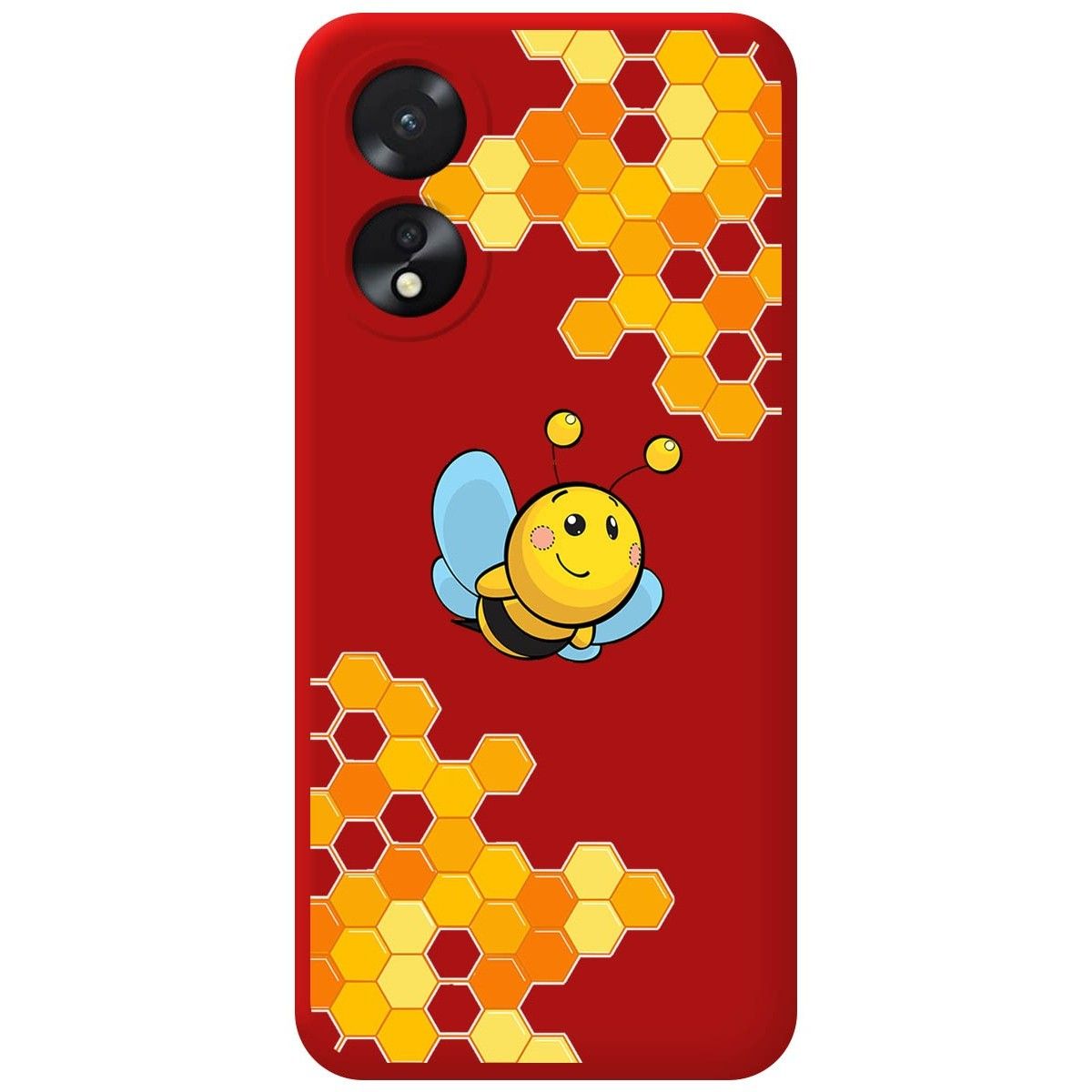 Funda Silicona Líquida Roja para Oppo A38 4G diseño Abeja Dibujos