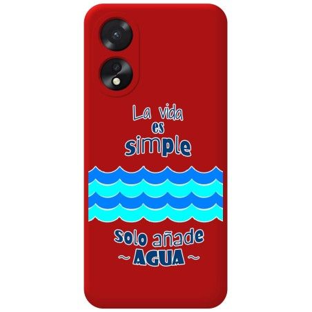 Funda Silicona Líquida Roja para Oppo A38 4G diseño Agua Dibujos