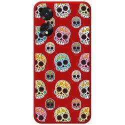 Funda Silicona Líquida Roja para Oppo A38 4G diseño Catrina Dibujos