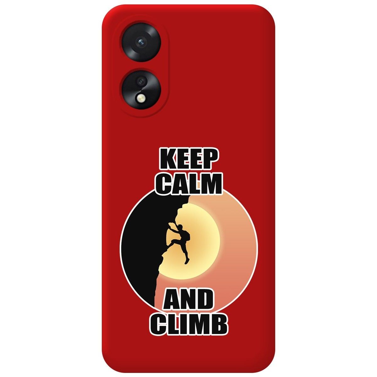 Funda Silicona Líquida Roja para Oppo A38 4G diseño Hombre Escalada Dibujos