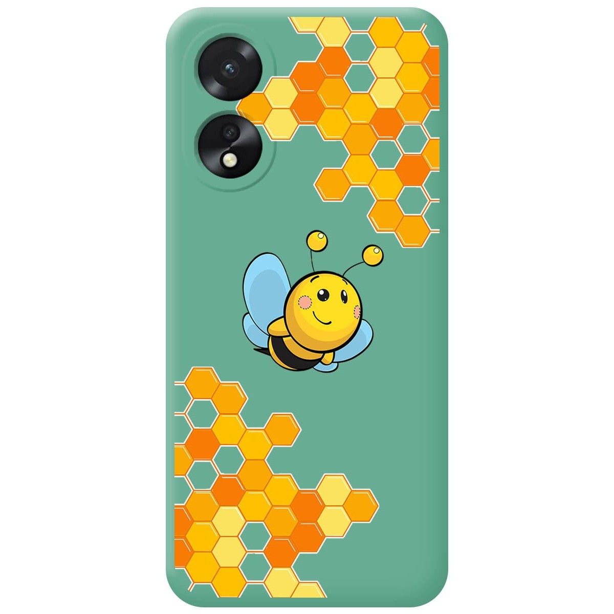Funda Silicona Líquida Verde para Oppo A38 4G diseño Abeja Dibujos
