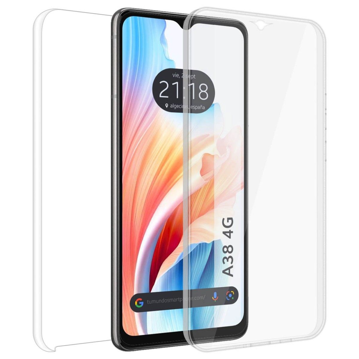 Funda Doble Transparente Pc + Tpu Full Body 360 para Oppo A38 4G