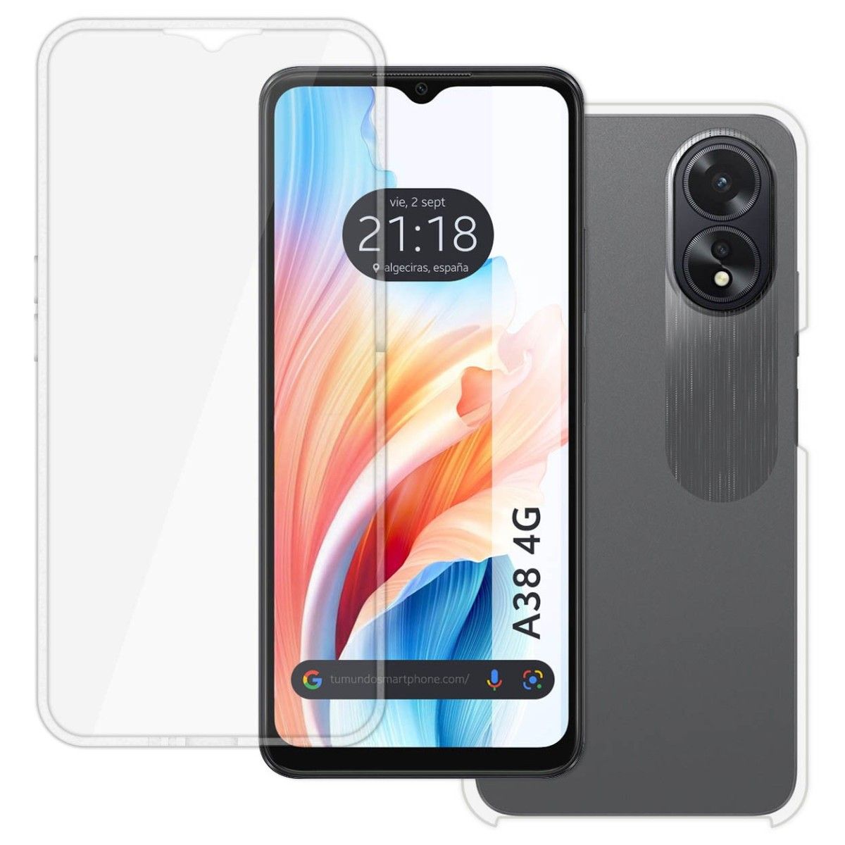 Funda Doble Transparente Pc + Tpu Full Body 360 para Oppo A38 4G