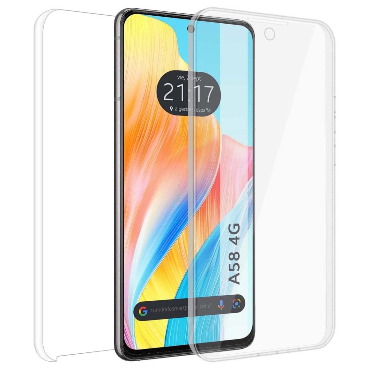Funda Doble Transparente Pc + Tpu Full Body 360 para Oppo A58 4G