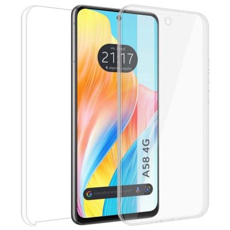 Funda Doble Transparente Pc + Tpu Full Body 360 para Oppo A58 4G