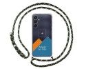 Personaliza tu Funda Colgante Transparente para Samsung Galaxy A25 5G con Cordon Verde / Dorado Dibujo Personalizada