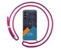 Personaliza tu Funda Colgante Transparente para Samsung Galaxy A25 5G con Cordon Rosa Fucsia Dibujo Personalizada