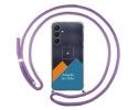 Personaliza tu Funda Colgante Transparente para Samsung Galaxy A25 5G con Cordon Morado Dibujo Personalizada