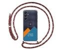 Personaliza tu Funda Colgante Transparente para Samsung Galaxy A25 5G con Cordon Rosa / Dorado Dibujo Personalizada