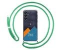 Personaliza tu Funda Colgante Transparente para Samsung Galaxy A25 5G con Cordon Verde Agua Dibujo Personalizada