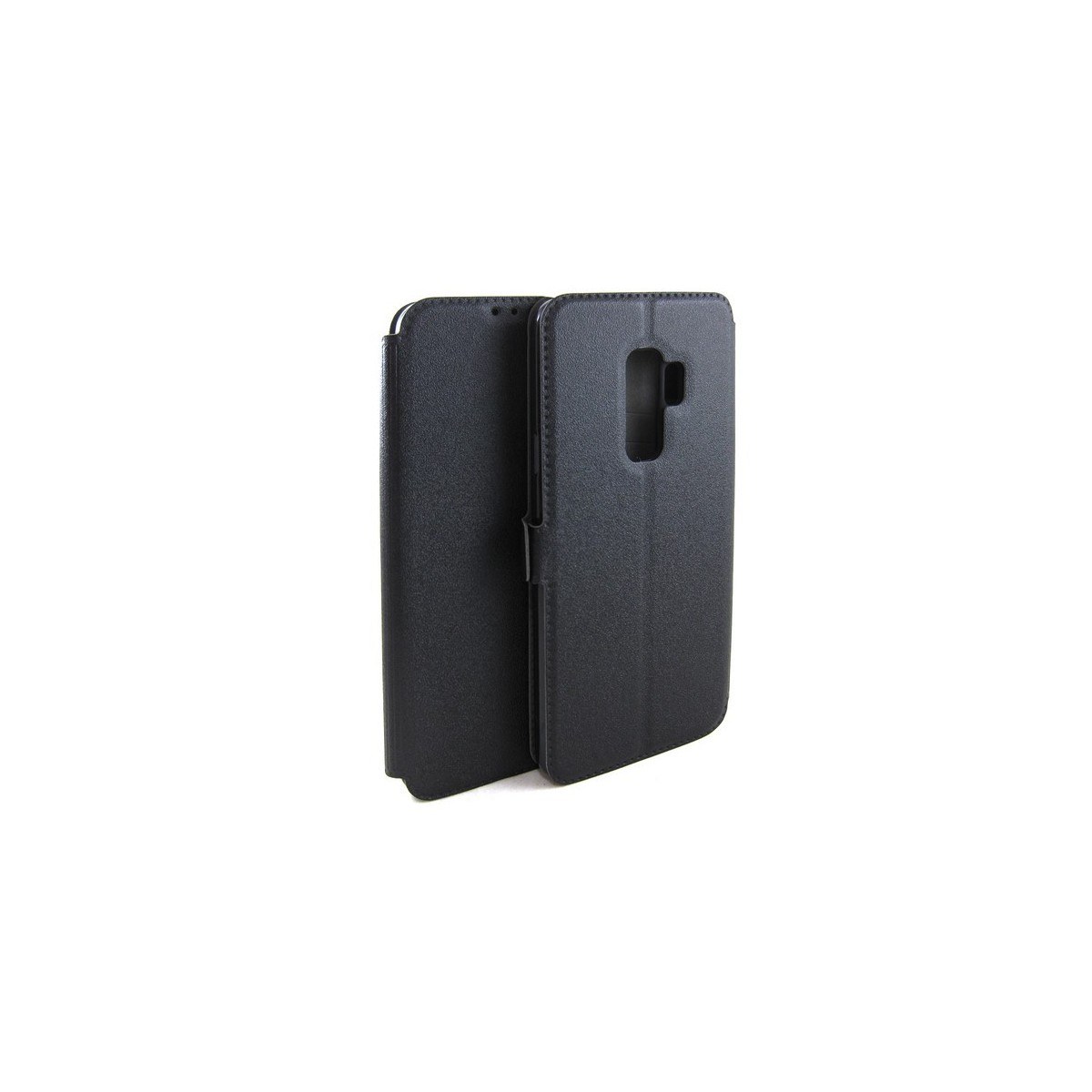 Funda Soporte Piel Negra para Samsung Galaxy S9 Plus Flip Libro