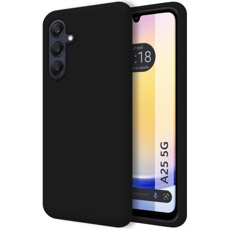 Funda Silicona Líquida Ultra Suave para Samsung Galaxy A25 5G color Negra