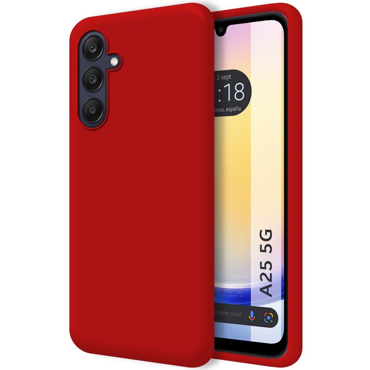 Funda Silicona Líquida Ultra Suave para Samsung Galaxy A25 5G color Roja