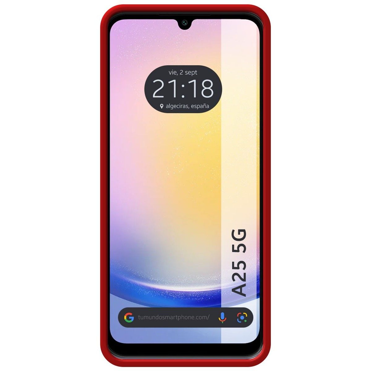 Funda Silicona Líquida Ultra Suave para Samsung Galaxy A25 5G color Roja