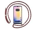 Funda Colgante Transparente para Samsung Galaxy A25 5G con Cordon Rosa / Dorado