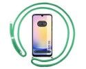 Funda Colgante Transparente para Samsung Galaxy A25 5G con Cordon Verde Agua