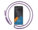 Personaliza tu Funda Colgante Transparente para Samsung Galaxy A05s con Cordon Morado Dibujo Personalizada