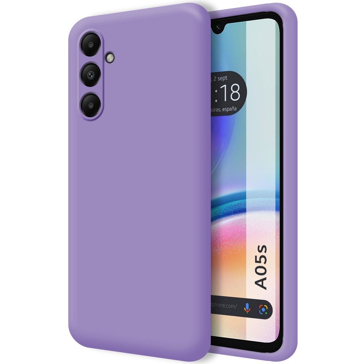 Funda Silicona Líquida Ultra Suave para Samsung Galaxy A05s color Morada