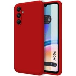 Funda Silicona Líquida Ultra Suave para Samsung Galaxy A05s color Roja