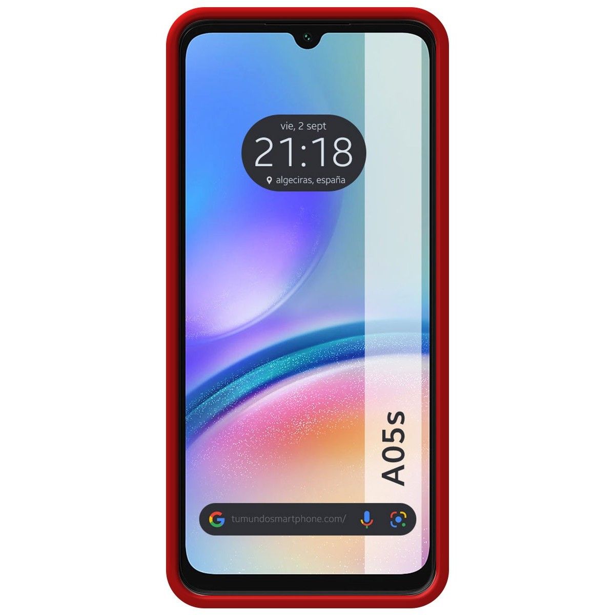 Funda Silicona Líquida Ultra Suave para Samsung Galaxy A05s color Roja