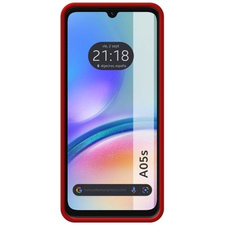 Funda Silicona Líquida Ultra Suave para Samsung Galaxy A05s color Roja