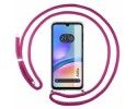 Funda Colgante Transparente para Samsung Galaxy A05s con Cordon Rosa Fucsia