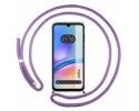 Funda Colgante Transparente para Samsung Galaxy A05s con Cordon Morado