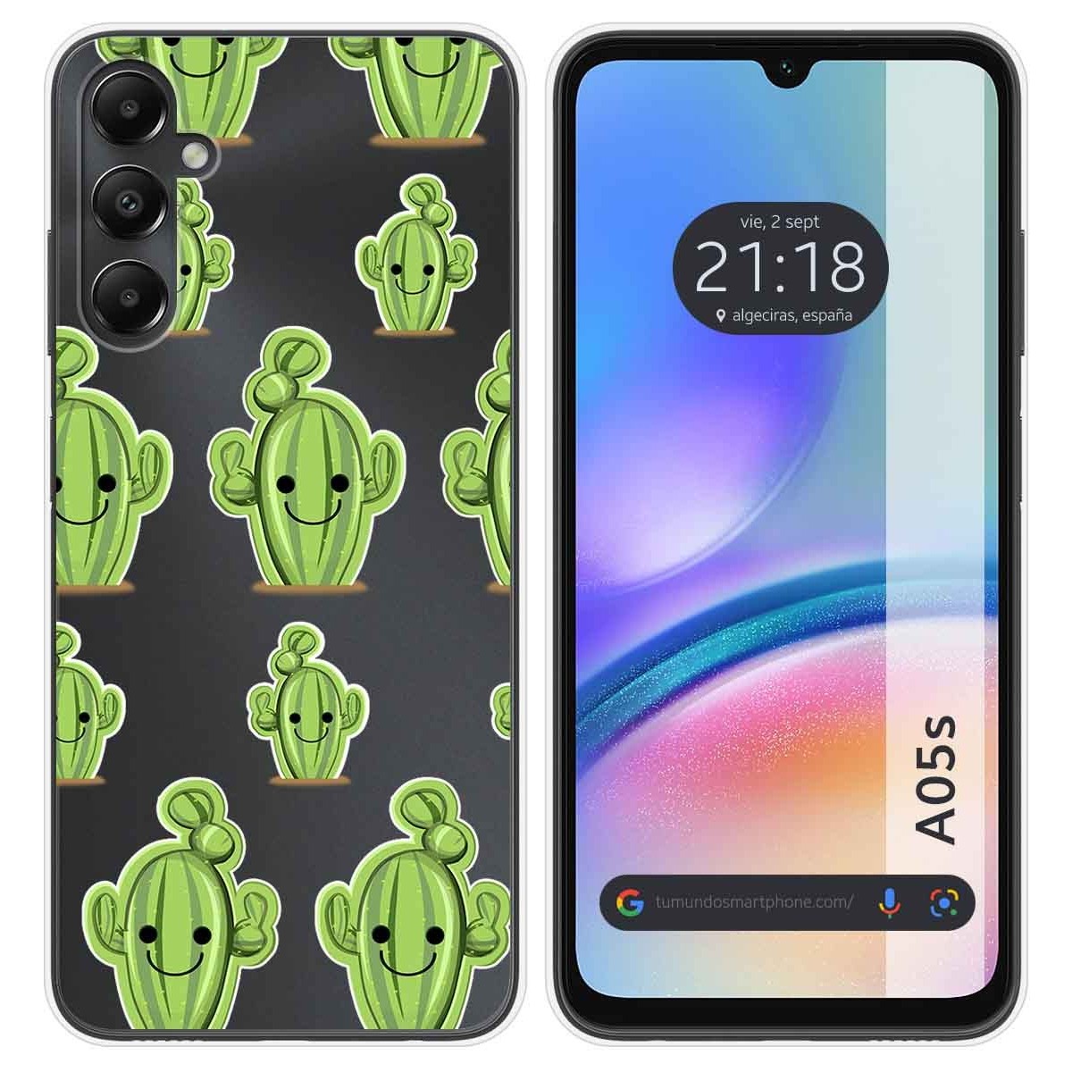 Funda Silicona Transparente para Samsung Galaxy A05s diseño Cactus Dibujos
