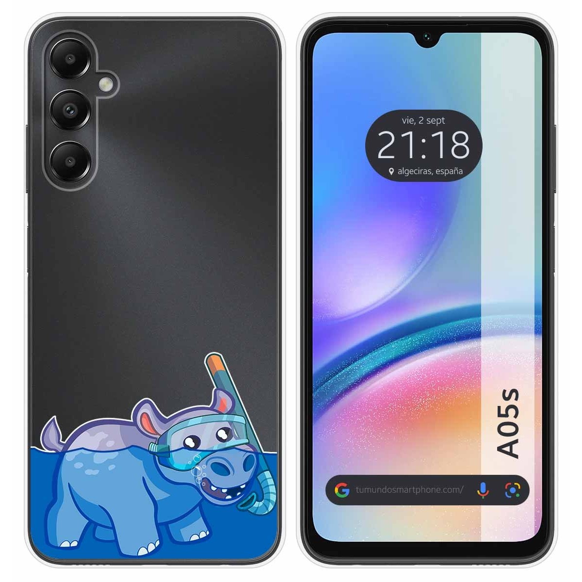 Funda Silicona Transparente para Samsung Galaxy A05s diseño Hipo Dibujos
