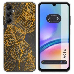 Funda Silicona Transparente para Samsung Galaxy A05s diseño Hojas Dibujos