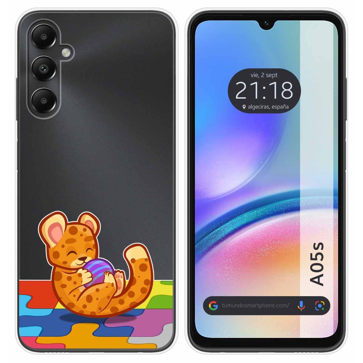 Funda Silicona Transparente para Samsung Galaxy A05s diseño Leopardo Dibujos