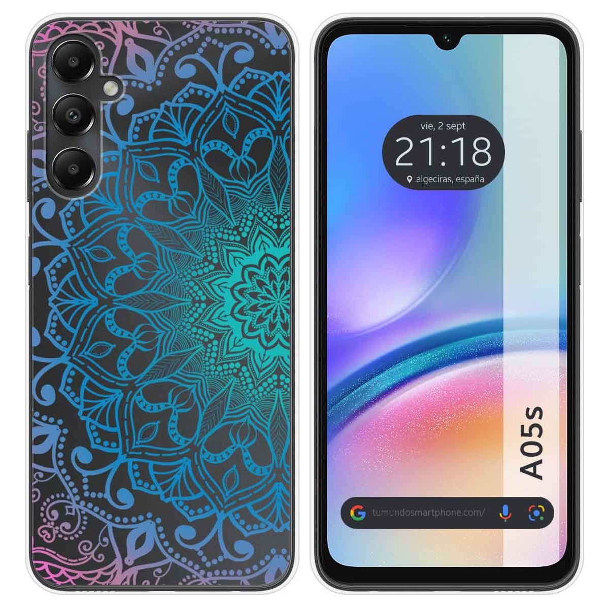 Funda Silicona Transparente para Samsung Galaxy A05s diseño Mandala Dibujos