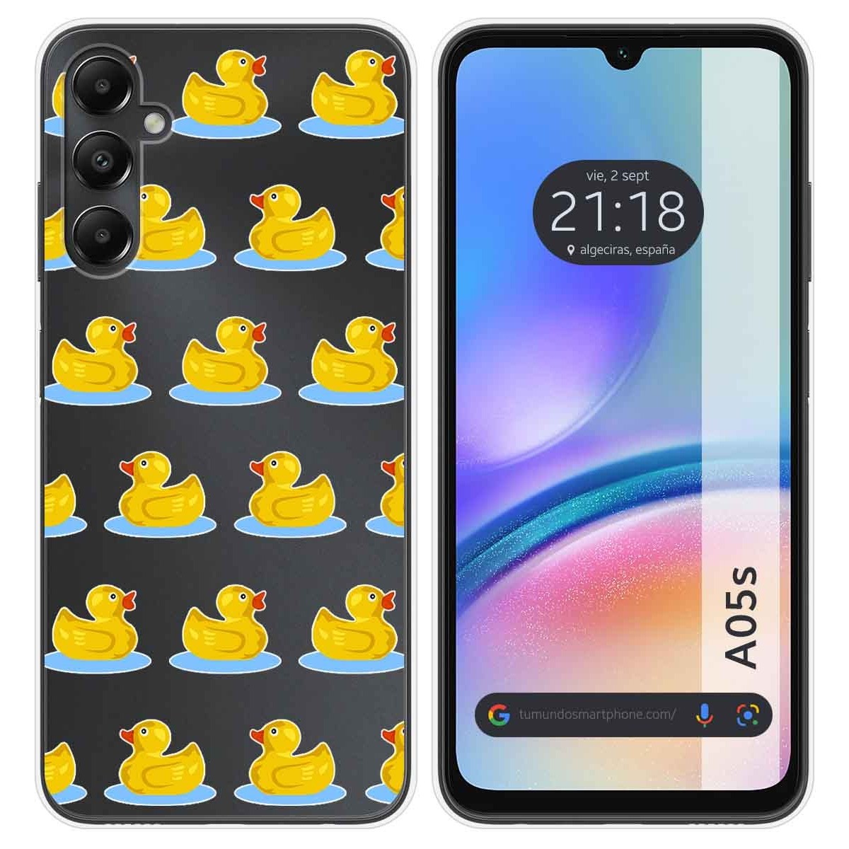 Funda Silicona Transparente para Samsung Galaxy A05s diseño Pato Dibujos