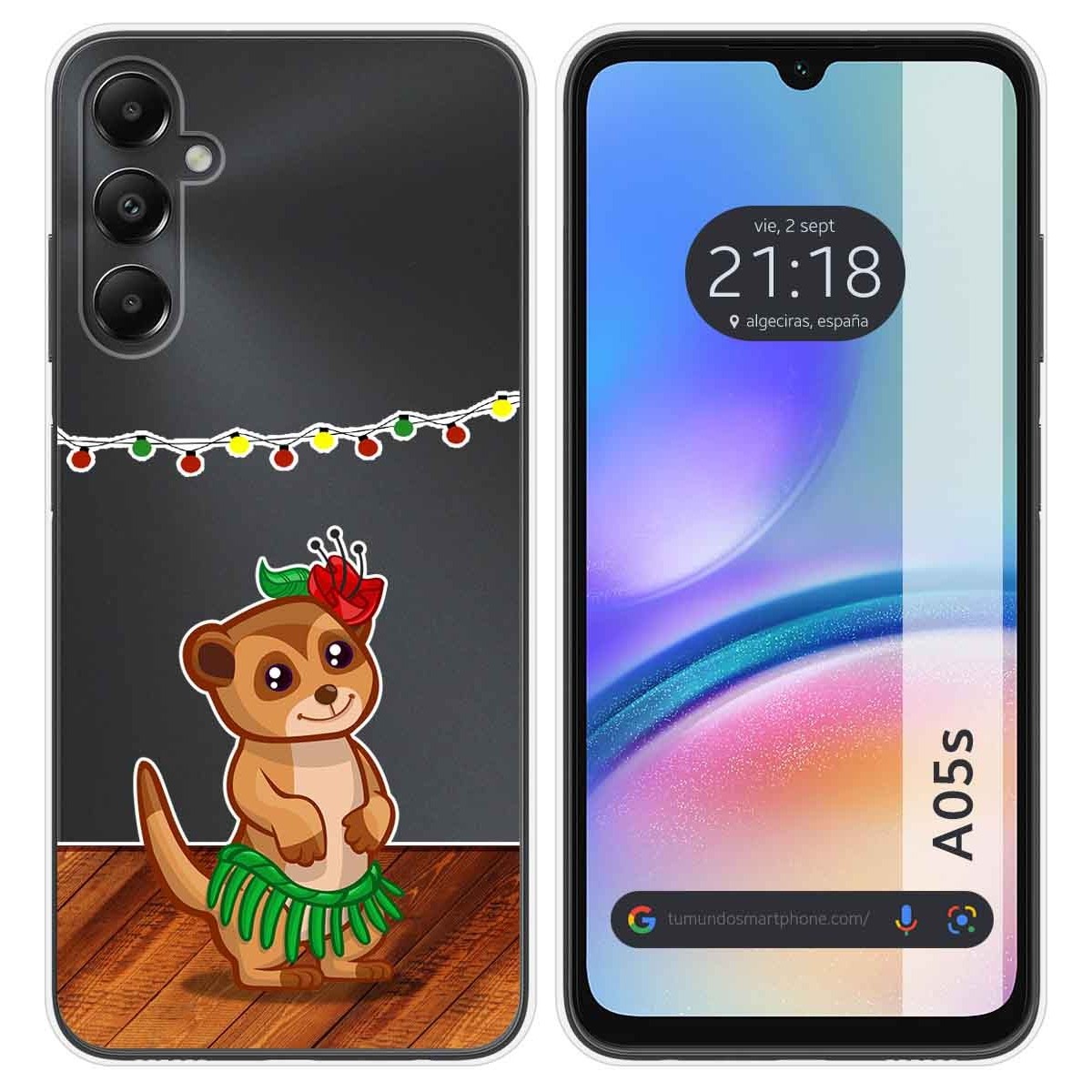 Funda Silicona Transparente para Samsung Galaxy A05s diseño Suricata Dibujos