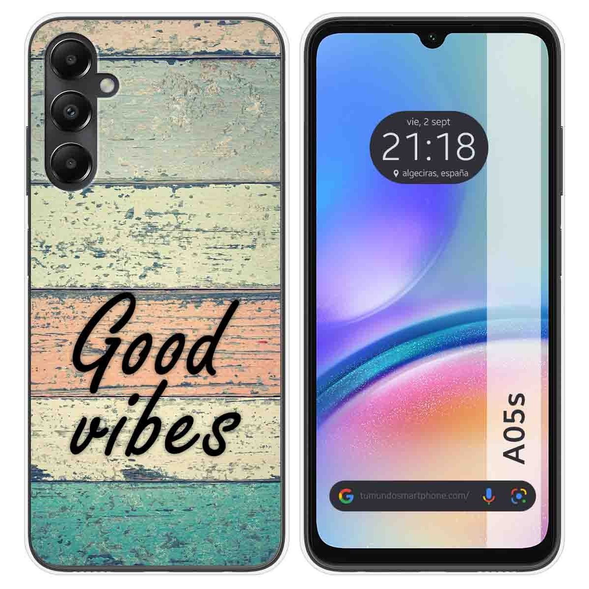 Funda Silicona para Samsung Galaxy A05s diseño Madera 01 Dibujos