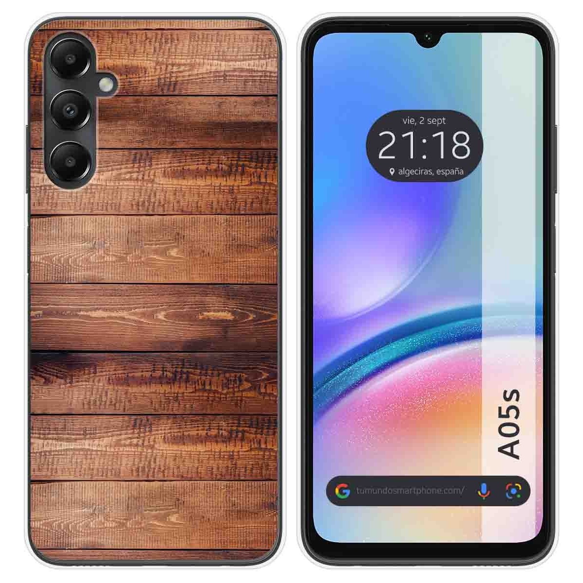 Funda Silicona para Samsung Galaxy A05s diseño Madera 02 Dibujos