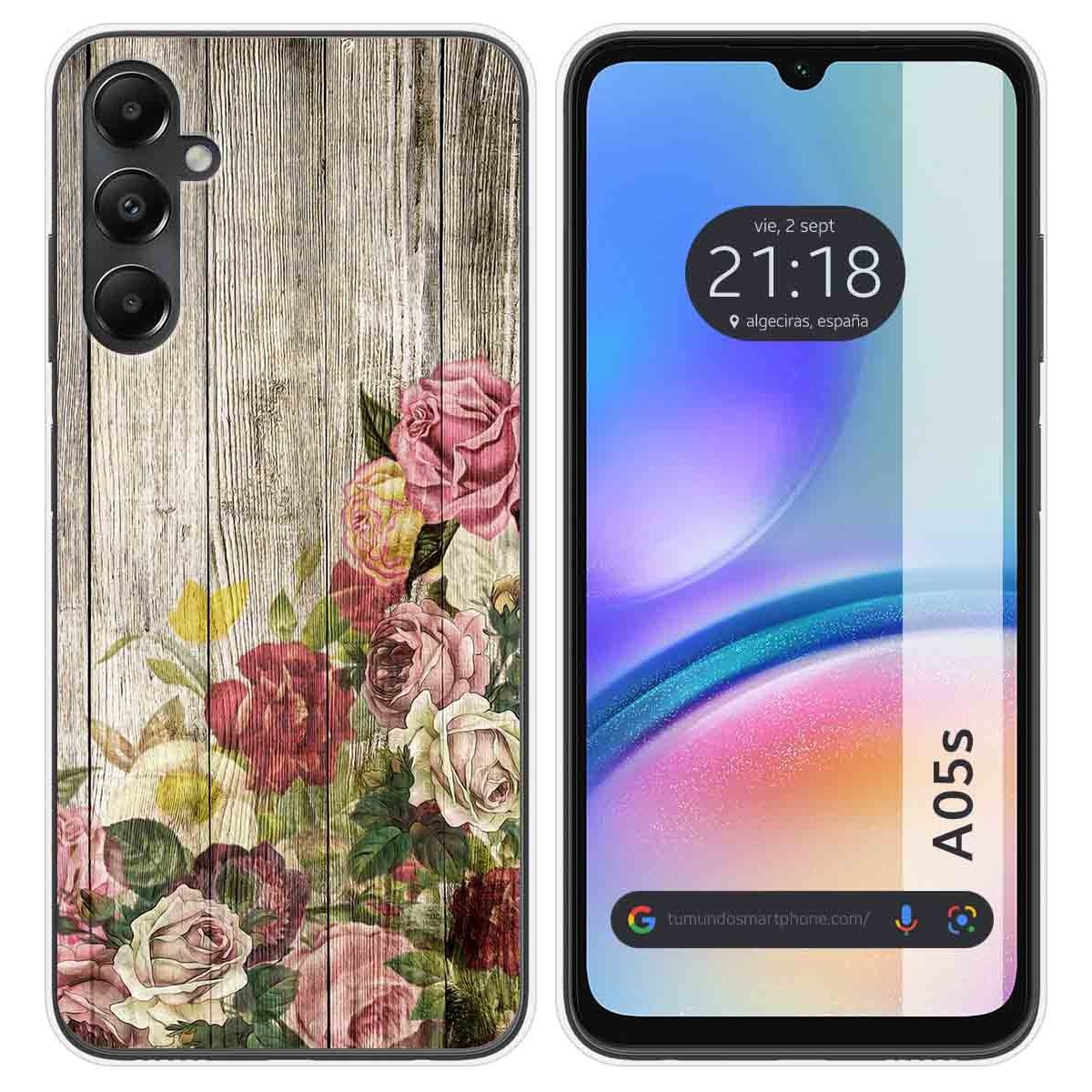 Funda Silicona para Samsung Galaxy A05s diseño Madera 08 Dibujos
