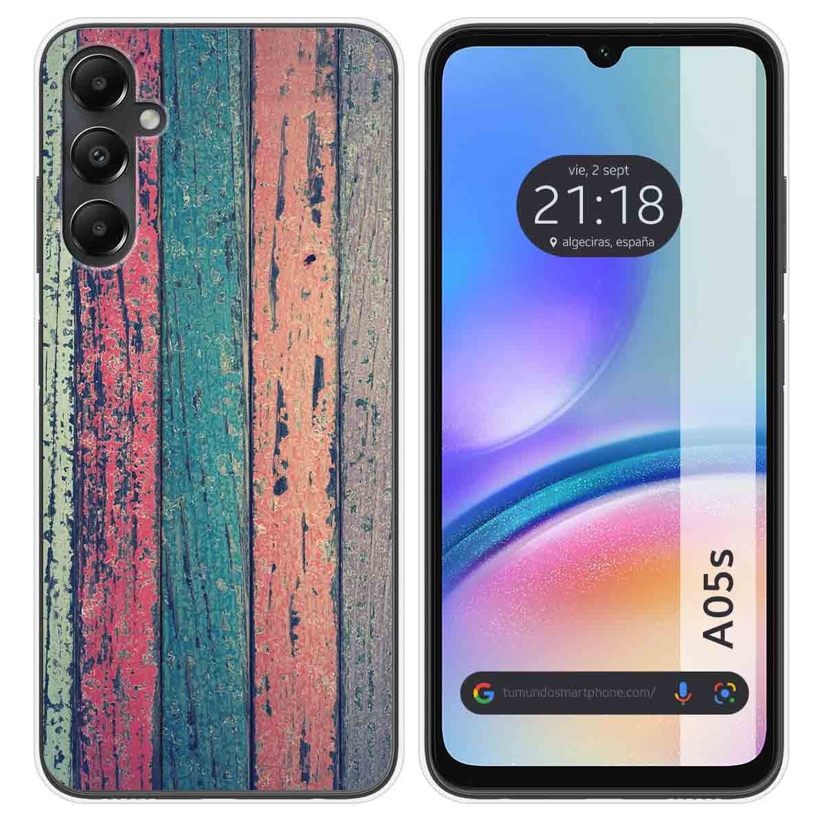 Funda Silicona para Samsung Galaxy A05s diseño Madera 10 Dibujos