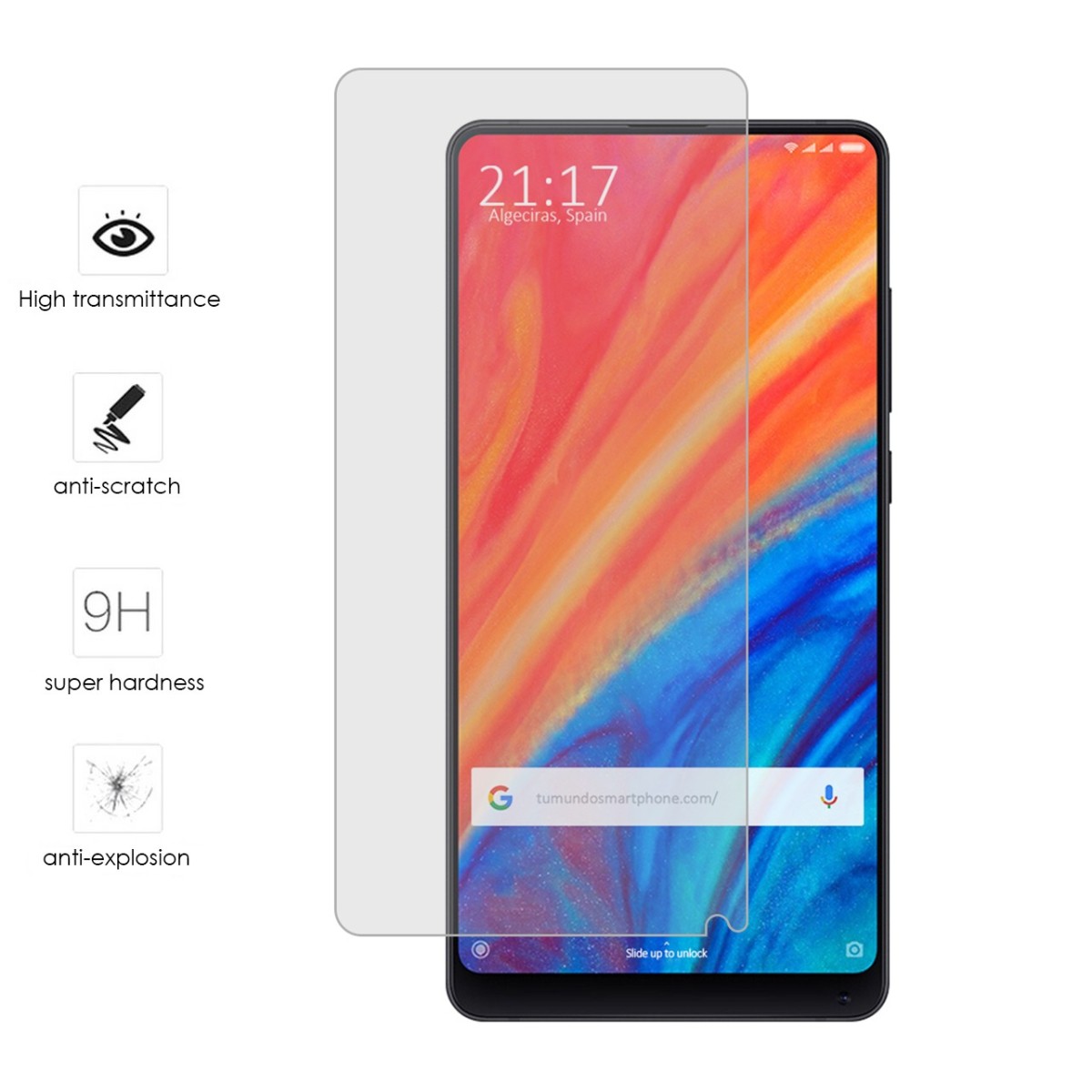 Protector Cristal Templado para Xiaomi Mi Mix 2S Vidrio