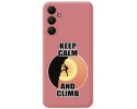 Funda Silicona Líquida Rosa para Samsung Galaxy A05s diseño Hombre Escalada Dibujos